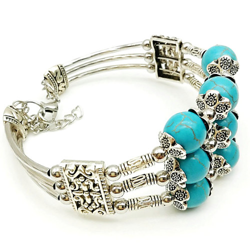 

Women's Bead Bracelet Braided Weave Casual / Sporty Stone Bracelet Jewelry Blue For Party Daily