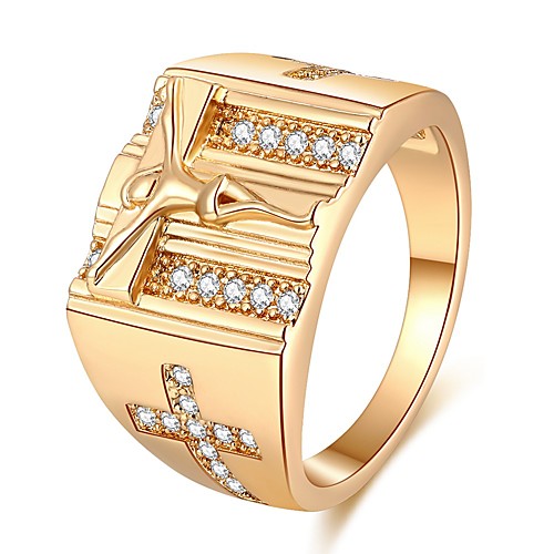 

Ring Black Gold Silver Copper Cross 1pc 8 9 10 11 12 / Men's