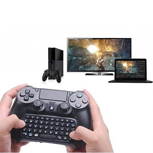 

Keyboard 3.5mm Plug Mini Wireless Chatpad Message Keyboard for PS4 Controller Black