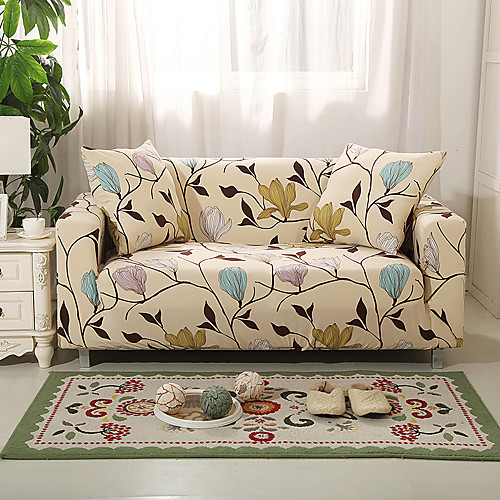 

Stretch Sofa Cover Slipcover Elastic Sectional Couch Armchair Loveseat 4 Or 3 Seater L Shape Floral Flower Soft Durable