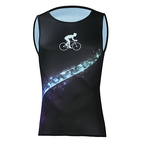 

ILPALADINO Men's Sleeveless Cycling Jersey Summer Elastane Black Geometic Bike Jersey Top Road Bike Cycling UV Resistant Quick Dry Moisture Wicking Sports Clothing Apparel / Back Pocket