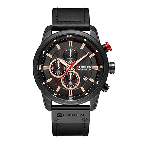 

CURREN Men's Sport Watch Japanese Japanese Quartz Genuine Leather Black / Brown / Grey 30 m Water Resistant / Waterproof Calendar / date / day Casual Watch Analog Outdoor Fashion - Black / White