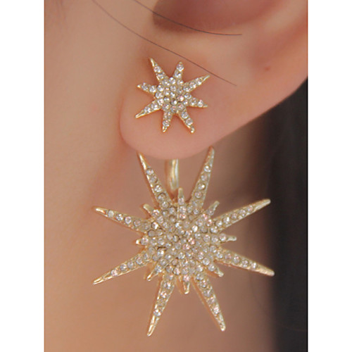 

Women's Silver Gold AAA Cubic Zirconia Earrings Marquise Cut Flower Snowflake Statement Luxury Fashion Elegant Oversized Imitation Diamond Earrings Jewelry White and Sliver / Golden For Party Gift