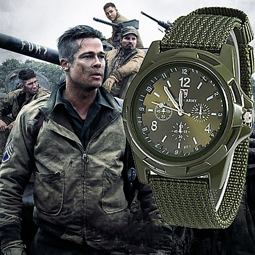 

Men's Military Watch Hunting Watch Quartz Casual Casual Watch Nylon Black / Blue / Green Analog - Black Blue Green One Year Battery Life / SSUO 377