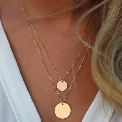 

Women's Pendant Necklace Layered Necklace Layered Ball European Fashion Silver Plated Gold Plated Gold Silver 40 cm Necklace Jewelry 1pc For Daily Holiday