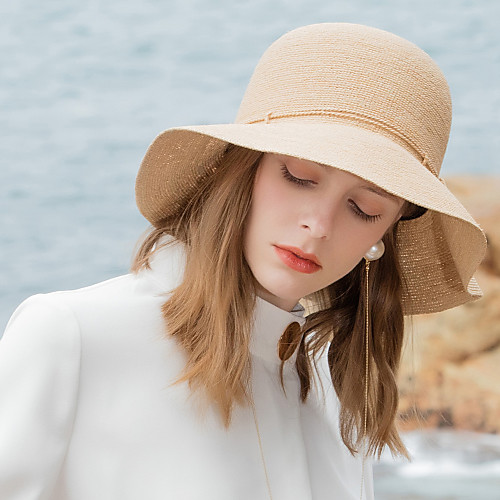 

Natural Fiber Straw Hats with Bowknot 1pc Casual / Daily Wear Headpiece