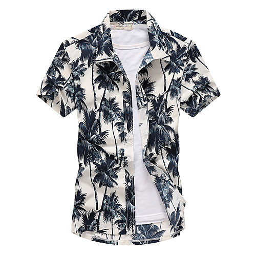 

Men's Shirt Floral Tops Blue Blushing Pink White