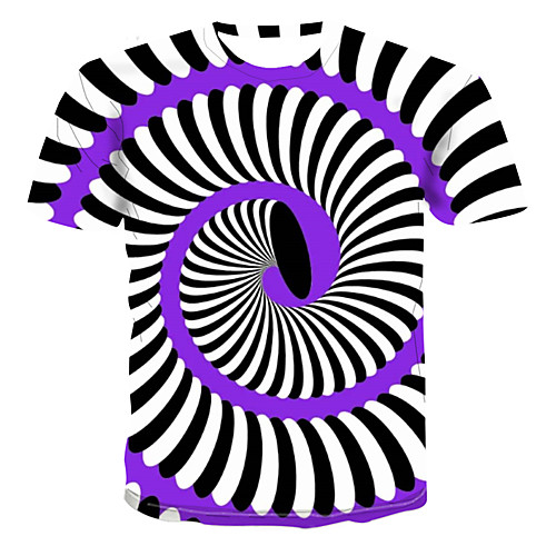 

Men's T shirt Graphic Color Block 3D Plus Size Print Tops Streetwear Punk & Gothic White