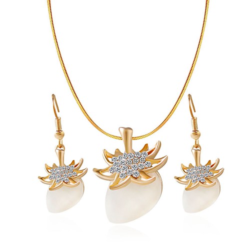 

Women's Drop Earrings Necklace Strawberry Stylish Rhinestone Earrings Jewelry Gold For Daily 1 set