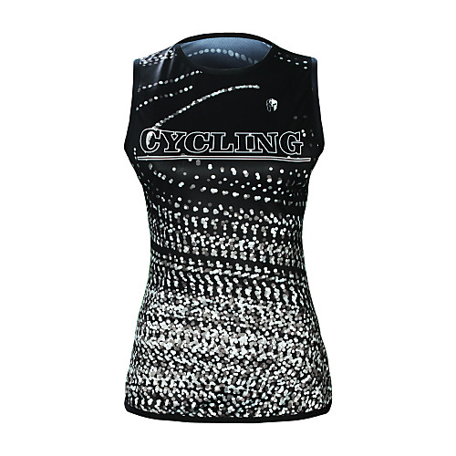 

ILPALADINO Women's Sleeveless Cycling Jersey Summer Elastane Black Floral Botanical Bike Jersey Top Road Bike Cycling UV Resistant Quick Dry Moisture Wicking Sports Clothing Apparel / Back Pocket