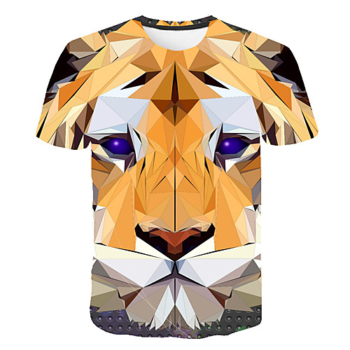 

Men's T shirt 3D Cartoon Animal Print Tops Orange