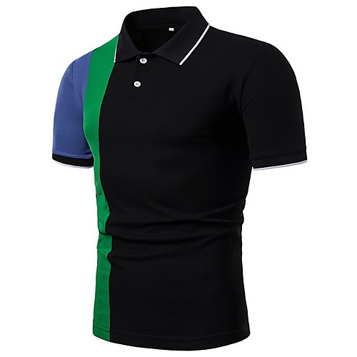 

Men's Color Block Polo Daily Wear Shirt Collar Black / Short Sleeve