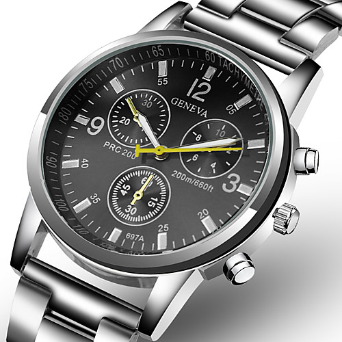 

Men's Dress Watch Quartz Stainless Steel Silver Casual Watch Analog Fashion - White Black One Year Battery Life