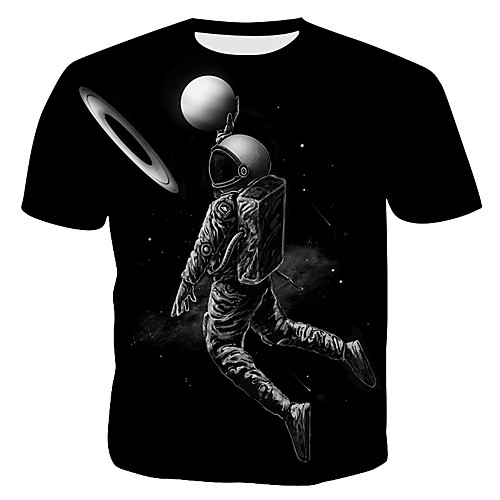 

Men's T shirt Graphic Print Short Sleeve Sports Outdoor Tops Punk & Gothic Exaggerated Black