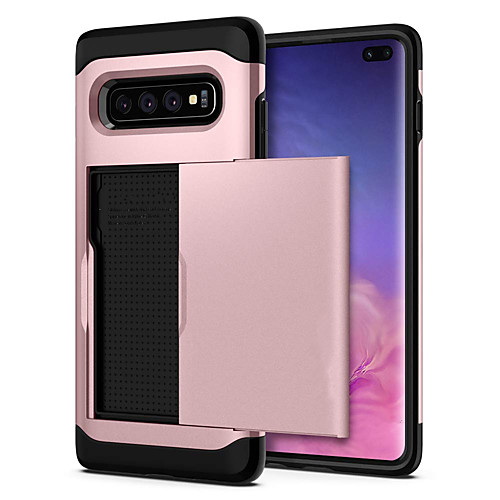 

Phone Case For Samsung Galaxy Back Cover S9 S9 Plus S8 Plus S8 S7 edge S7 S10 S10 Galaxy S10 E Card Holder Shockproof Solid Color Hard PC
