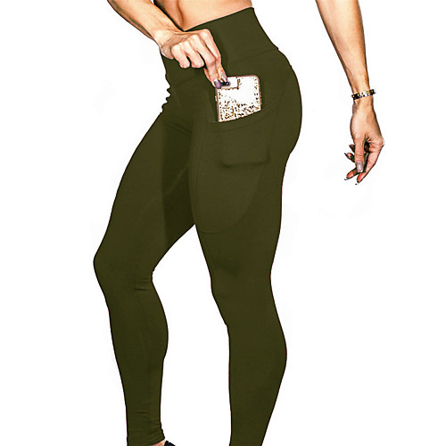 

Women's Sporty Streetwear Breathable Cycling Quick Dry Outdoor Sports Fitness Gym Leggings Pants Solid Colored Ankle-Length Patchwork Jacquard Black Blue Red Army Green Light gray
