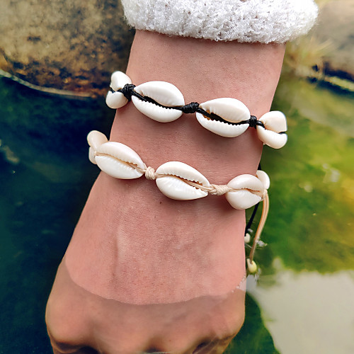 

Women's Vintage Bracelet Loom Bracelet Tropical Shell Puka Shell European Casual / Sporty Ethnic Boho Shell Bracelet Jewelry Black / White / Yellow For Gift Daily Street Holiday Work