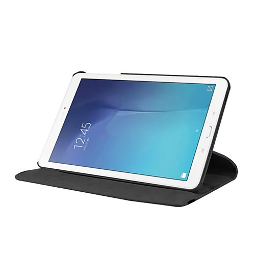 

Case For Samsung Galaxy Tab E 9.6 360° Rotation / Shockproof / with Stand Full Body Cases Solid Colored Hard PU Leather