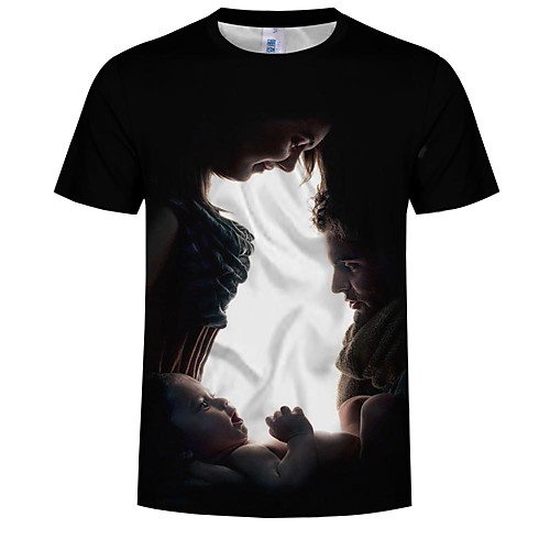 

Men's T shirt 3D Animal Plus Size Print Tops Cotton Black