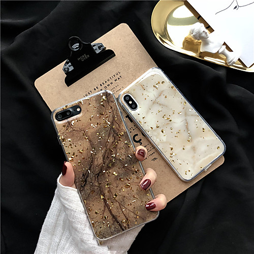 

Case For Apple iPhone X / iPhone 8 Plus / iPhone 8 Glitter Shine Back Cover Marble Soft TPU