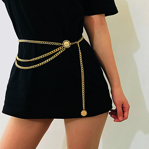 

Belly Body Chain Body Chain Stylish Classic Vintage Women's Body Jewelry For Dailywear Gift Retro Alloy Friends Lucky Gold Silver 1 pc / Waist Chain
