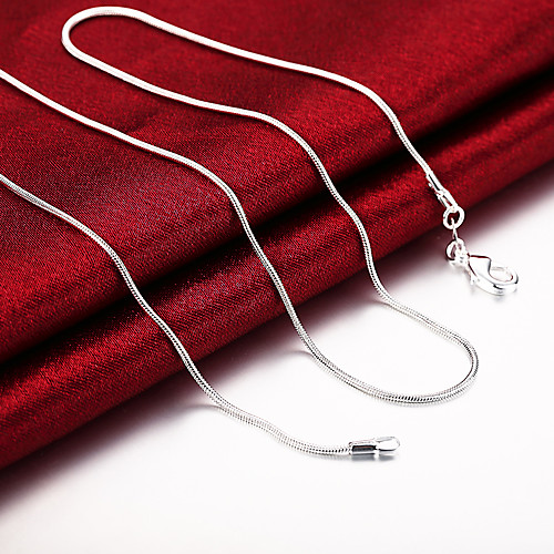 

Men's Women's Chain Necklace Classic Basic Fashion Classic Brass Silver Plated Silver 51,61,66,76 cm Necklace Jewelry 1pc For Daily Work