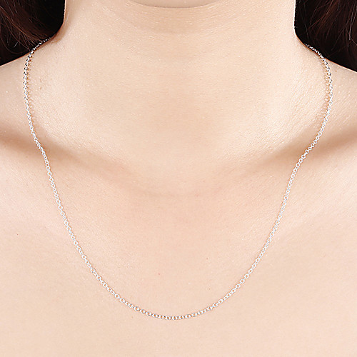 

Men's Women's Chain Necklace Classic Simple Basic Fashion Classic Copper Silver Plated Silver 46,51,56 cm Necklace Jewelry 1pc For Daily Work