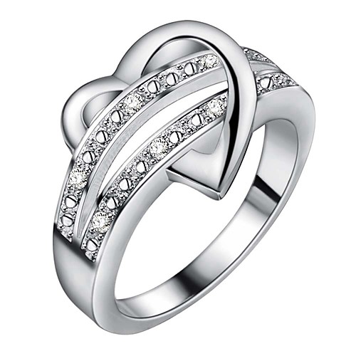 

Ring Silver Copper Rhinestone Heart Stylish 1pc 6 7 8 9 10 / Women's
