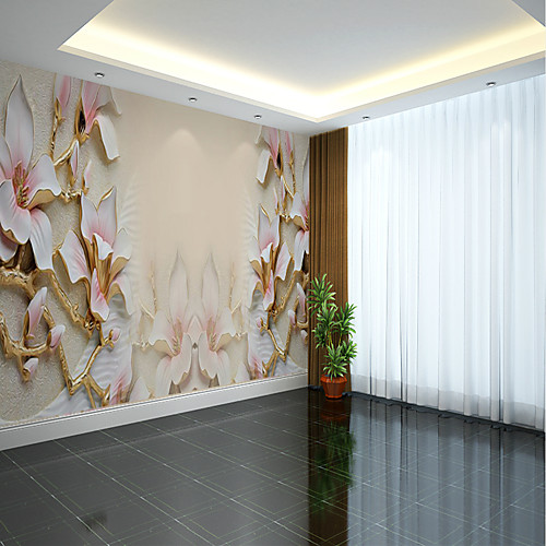 

Mural Wallpaper Wall Sticker Covering Print Adhesive Required 3D Effect Relief Floral Flower Canvas Home Décor
