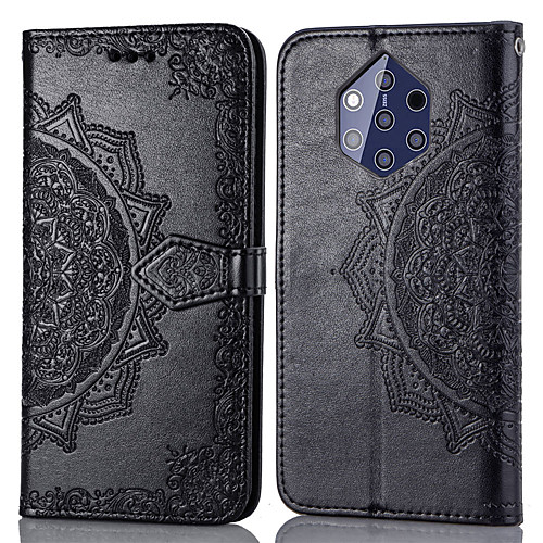 

Case For Nokia Nokia 9 Card Holder / Flip Full Body Cases Solid Colored Hard PU Leather for Nokia 9