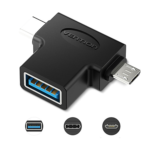 

Vention Type C USB Adapter USB 3.0 OTG Adapter Cable 2 in 1 Micro USB OTG Converter for Xiaomi One Plus Nexus 6P
