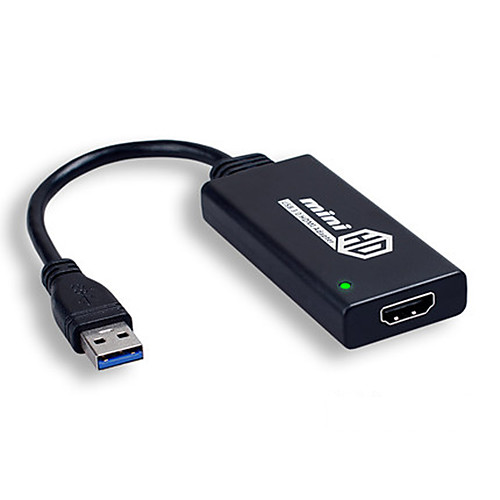 

HD 1080P USB 3.0 to HDMI-compatible Converter Adapter Cable USB to HDMI-compatible External Video Card Multi Monitor Adapter for Windows 7/8/10 Laptop