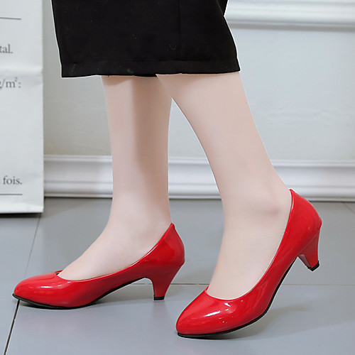 

Women's Heels Stiletto Heel Round Toe Office & Career PU White Black Red