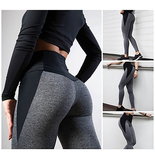

Women's High Waist Yoga Pants Tights Leggings Tummy Control Butt Lift Moisture Wicking Grey Fitness Gym Workout Running Summer Sports Activewear High Elasticity Slim