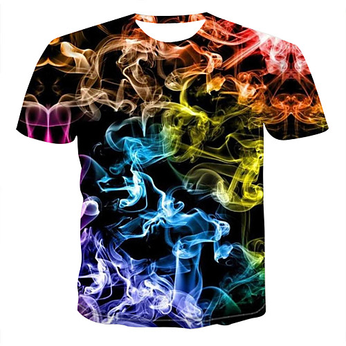 

Men's T shirt Graphic 3D Plus Size Print Tops Streetwear Punk & Gothic Black