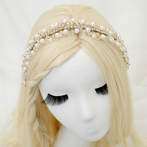 

Crystal / Imitation Pearl / Rhinestone Headdress with Rhinestone / Crystal / Imitation Pearl 1 Piece Wedding Headpiece