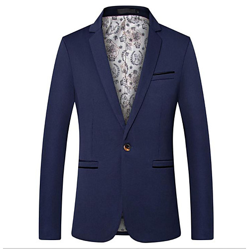 

Men's Wedding Jackets Notch Slim Fit Single Breasted One-button Solid Colored Cotton