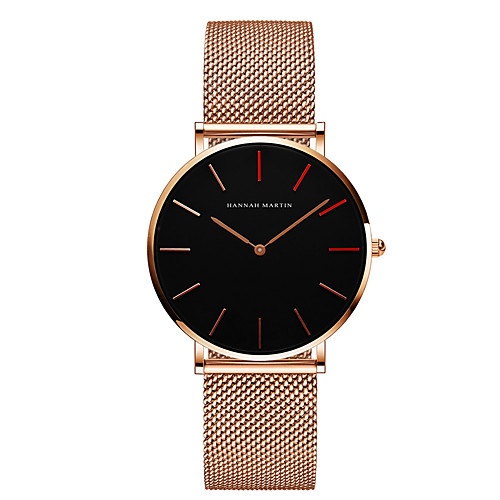 

HANNAH MARTIN Women's Quartz Watches Outdoor Fashion Black Silver Rose Gold Stainless Steel Japanese Japanese Quartz Rose Gold Black Silver New Design Casual Watch 30 m 1 pc Analog One Year Battery