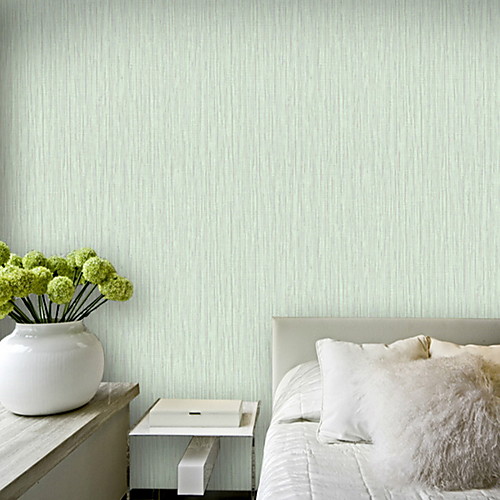 

Wallpaper Wall Covering Sticker Film Green Embossed Adhesive Required Non Woven Home Décor 95053 cm