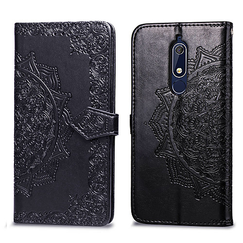 

Case For Nokia Nokia 5.1 Card Holder / Flip Full Body Cases Solid Colored Hard PU Leather for Nokia 5.1