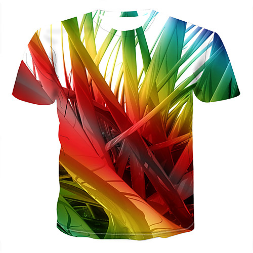 

Men's T shirt Rainbow Plus Size Print Tops Rainbow