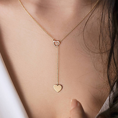 

Women's Choker Necklace Necklace Classic Heart Simple Fashion Korean Chrome Silver Gold 48 cm Necklace Jewelry 1pc For Wedding Gift Daily Engagement Prom / Y Necklace