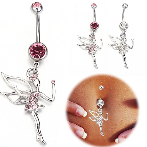 

Navel Ring / Belly Piercing Imitation Diamond Angel Trendy Women's White / Pink Body Jewelry For Carnival / Festival