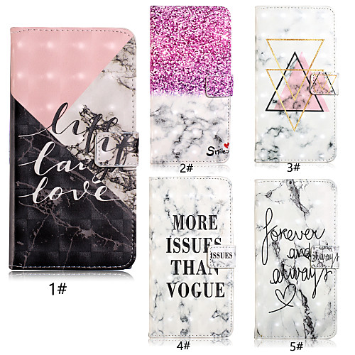 

Case For Samsung Galaxy S9 / S9 Plus / S8 Plus with Stand / Flip / Pattern Full Body Cases Marble Hard PU Leather