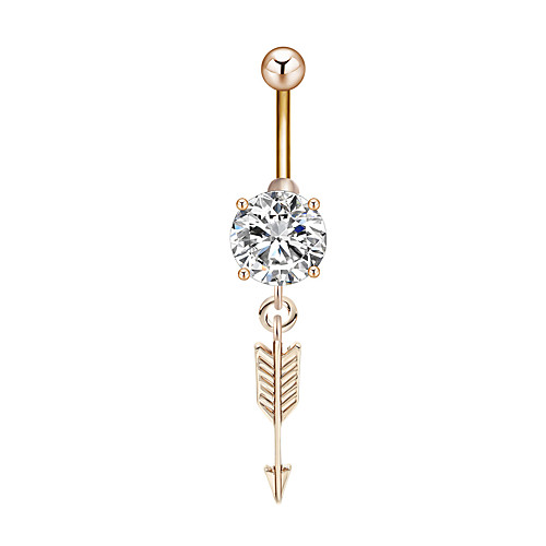 

Navel Ring / Belly Piercing Trendy Women's Body Jewelry For Carnival Festival Cubic Zirconia Stainless Steel Arrow Gold Silver 1pc