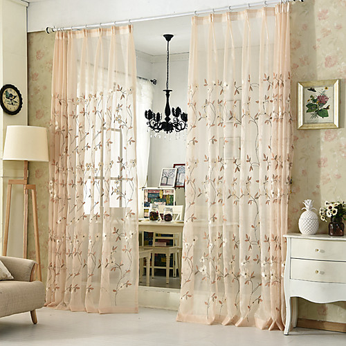 

Country Semi-Sheer One Panel Sheer Study Room / Office Curtains