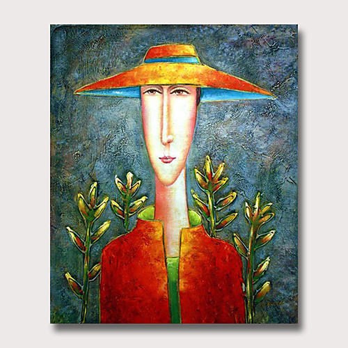 

Oil Painting Hand Painted Vertical Abstract People Classic Modern Rolled Canvas (No Frame)