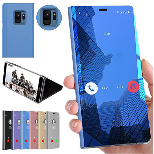 

Phone Case For Samsung Galaxy Back Cover Note 9 Note 8 Note 5 Edge Note 5 Shockproof with Stand Mirror Solid Color Hard PC