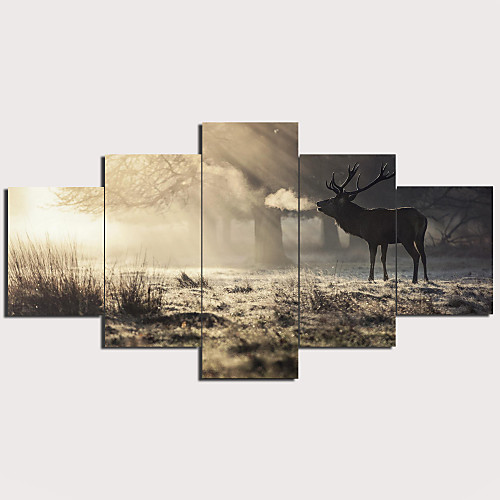 

5 Panel Wall Art Canvas Prints Painting Artwork Picture Animal Deer Elk Home Decoration Décor Stretched Frame Ready to Hang