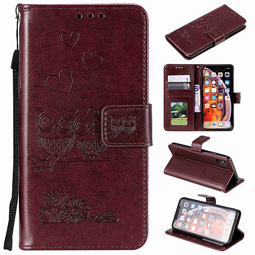 

Case For Apple iPhone XS / iPhone XR / iPhone XS Max Wallet / Card Holder / Flip Full Body Cases Animal Hard PU Leather